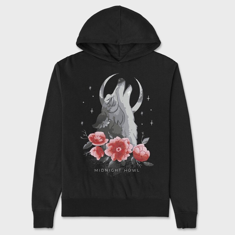 Wolf Moon Flowers, Hanorac Oversize Barbati (Unisex)