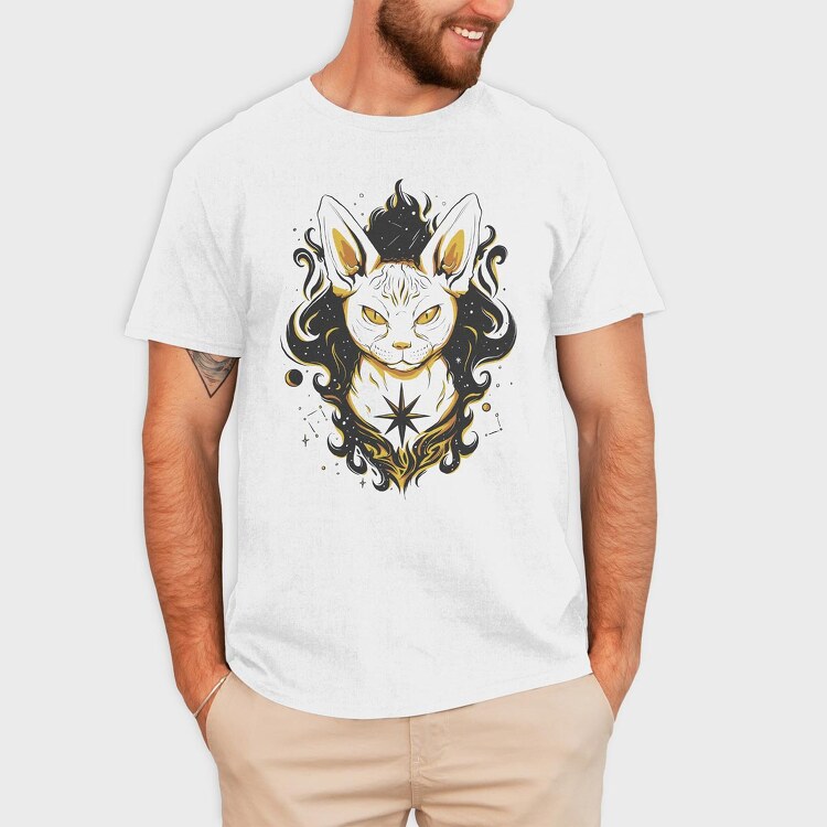 Space Sphynx Cat, Tricou Barbati (Unisex)