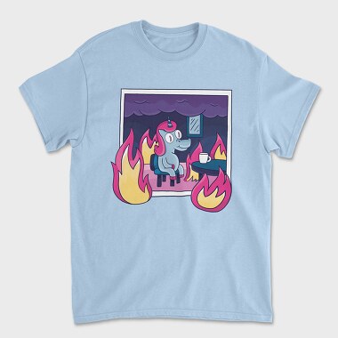 Tricou Barbati (Unisex), Unicorn in Fire