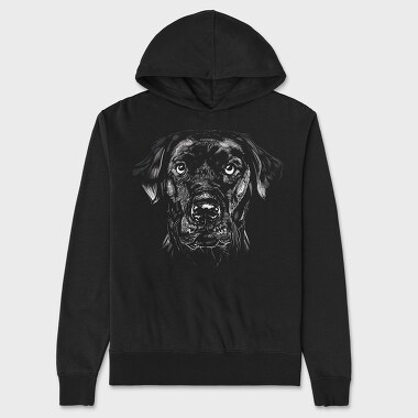 Labrador Retriever Monochrome, Hanorac Oversize Barbati (Unisex)