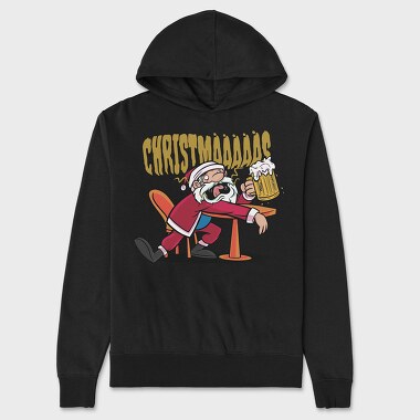 Christmas Santa Beer, Hanorac Oversize Barbati (Unisex)