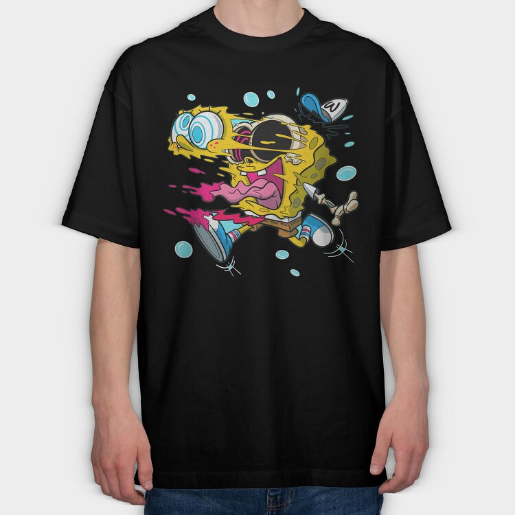 Spongebob Splat Attack, Tricou Oversize Barbati (Unisex)