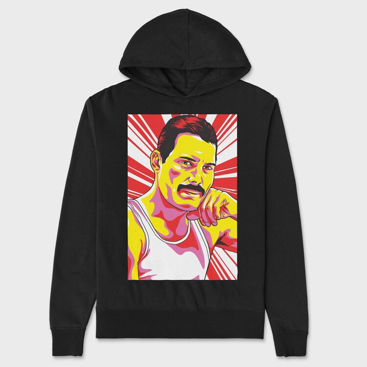 Freddie Mercury 3, Hanorac Oversize Barbati (Unisex)