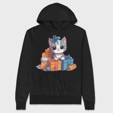 Birthday Cat, Hanorac Oversize Barbati (Unisex)