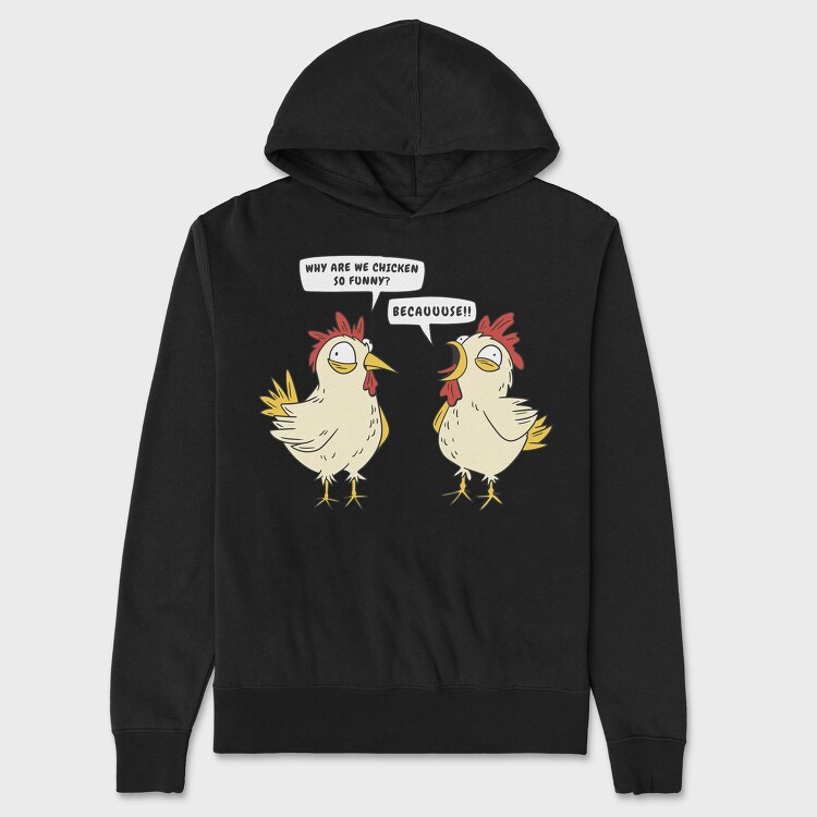 Crazy Funny Chickens, Hanorac Oversize Barbati (Unisex)