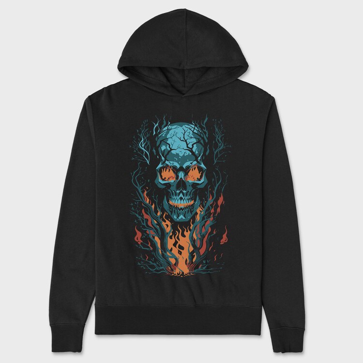 Skull Flames, Hanorac Oversize Barbati (Unisex)