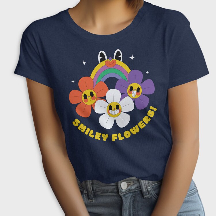 Flower Power Smiley, Tricou Femei