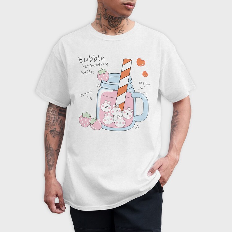 Strawberry Bunny Juice, Tricou Barbati (Unisex)