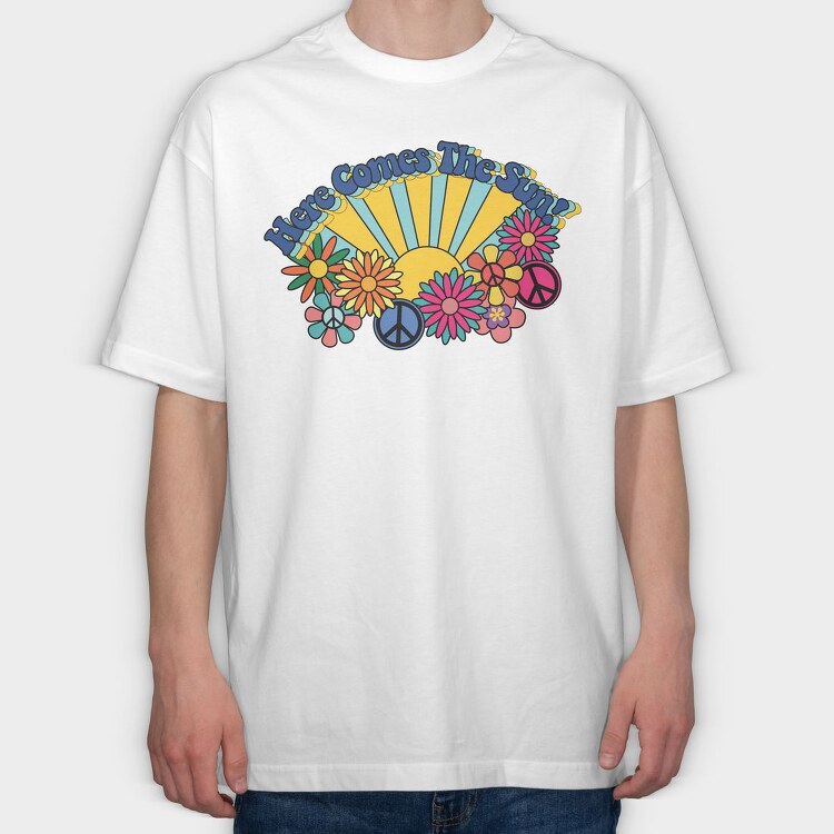 Sunflower Peace Vibes, Tricou Oversize Barbati (Unisex)