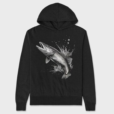 Fish Monochrome, Hanorac Oversize Barbati (Unisex)