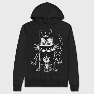 Creepy Cat Mouse, Hanorac Oversize Barbati (Unisex)