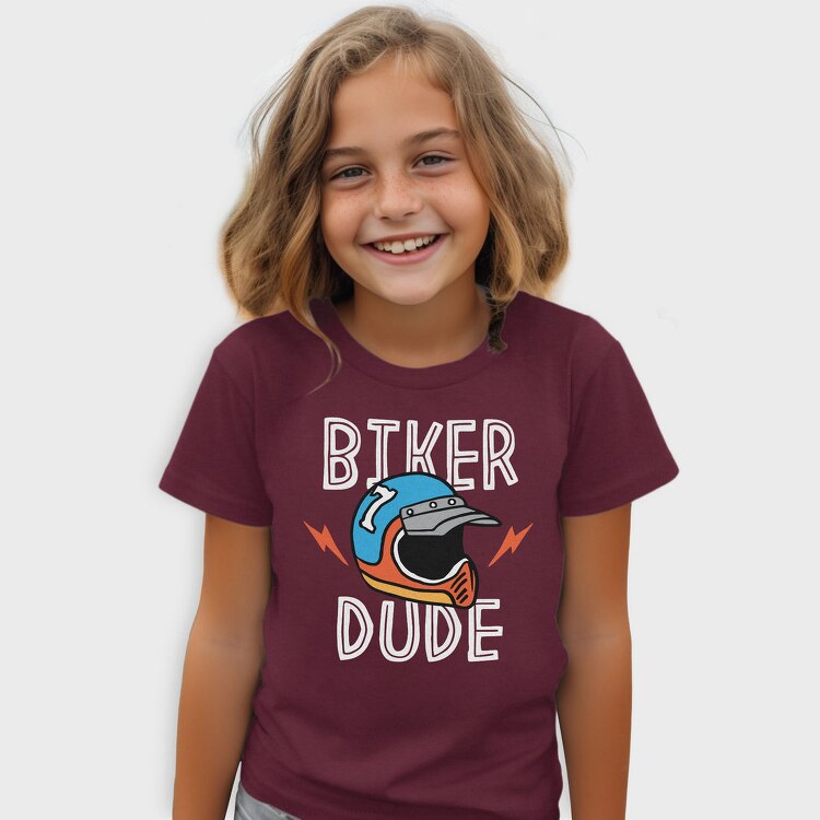 Biker Dude Helmet Flash, Tricou Copii