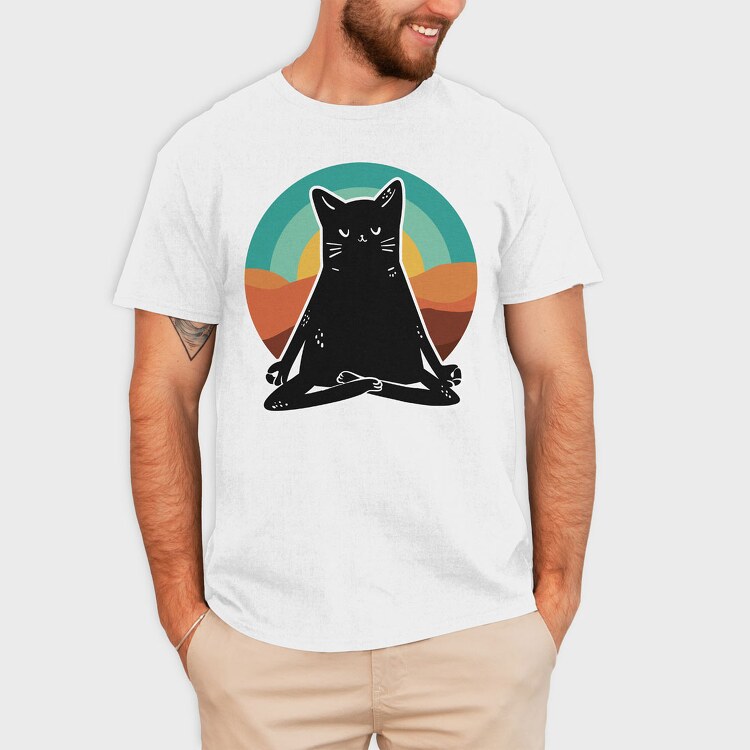 Yoga Cat 2, Tricou Barbati (Unisex)