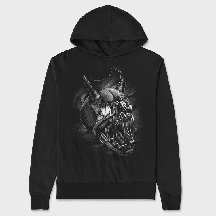 Creepy Skull Monochrome, Hanorac Oversize Barbati (Unisex)