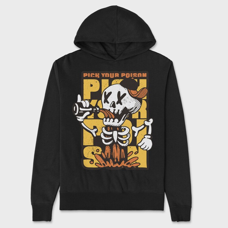 Pick Your Poison Skeleton, Hanorac Oversize Barbati (Unisex)