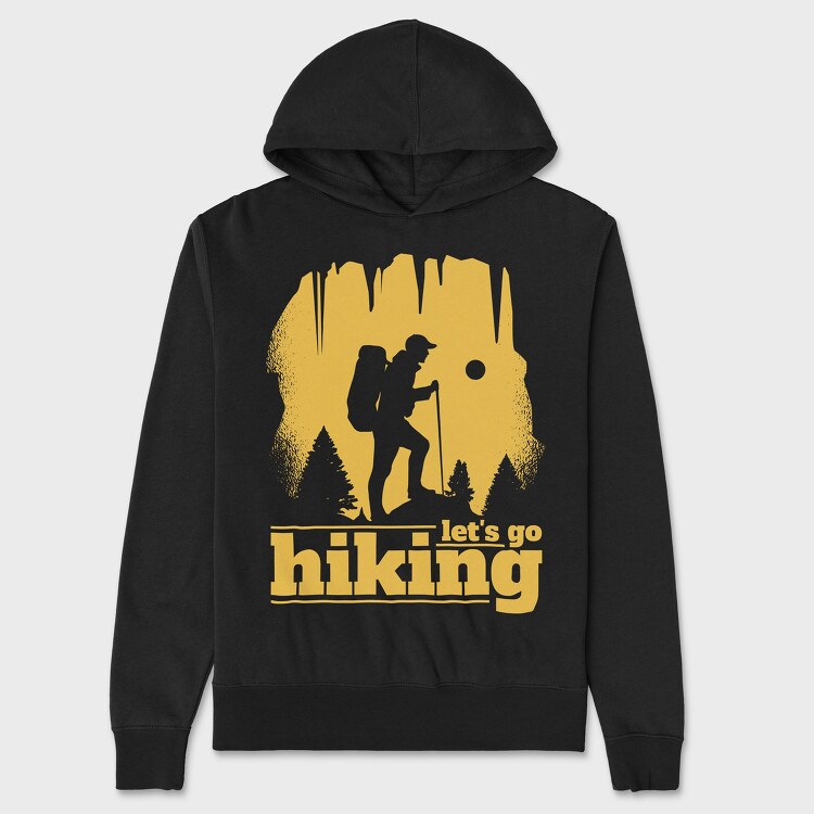 Lets Go Hiking Yellow, Hanorac Oversize Barbati (Unisex)