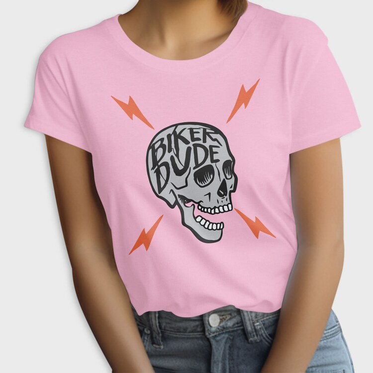 Biker Dude Skull, Tricou Femei