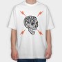 Biker Dude Skull, Tricou Oversize Barbati (Unisex)