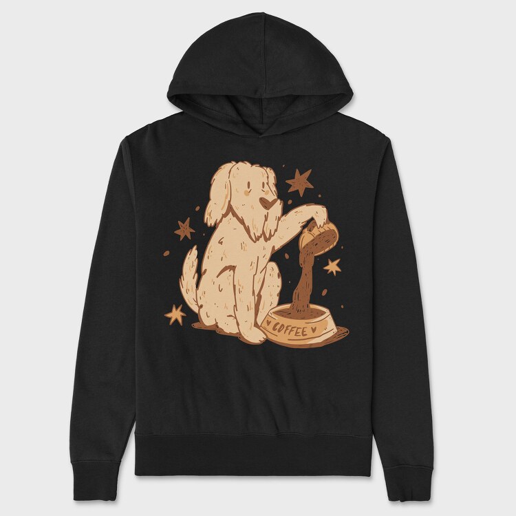 Dog Coffee Doodle, Hanorac Oversize Barbati (Unisex)