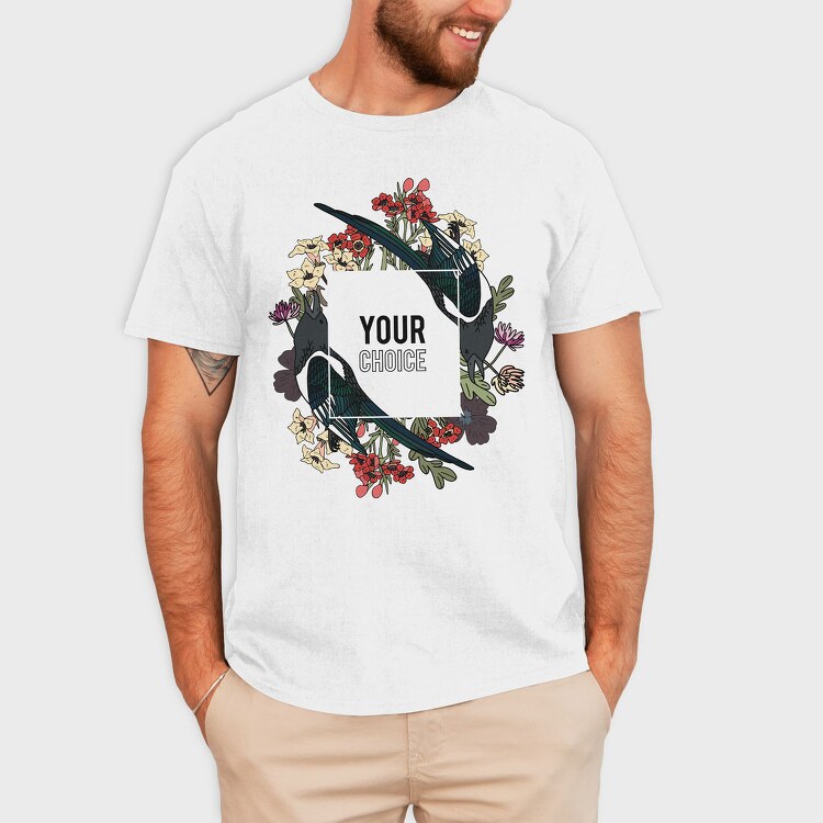 Bird Bloom Frame, Tricou Barbati (Unisex)