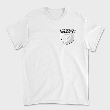Panda Pocket, Tricou Barbati (Unisex)