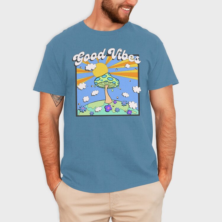 Good Vibes Mushroom, Tricou Barbati (Unisex)