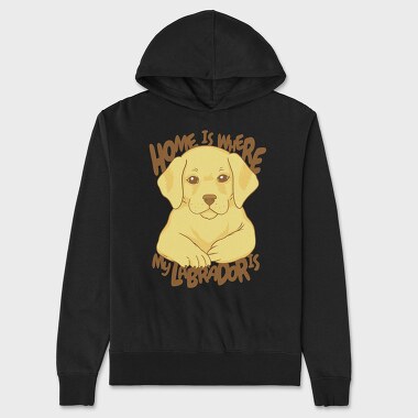 Home Is Where My Labrador Is, Hanorac Oversize Barbati (Unisex)