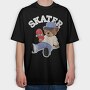 Skater Bear Vibes, Tricou Oversize Barbati (Unisex)