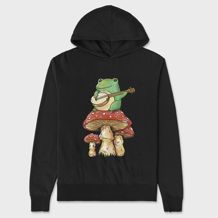 Banjo Frog on a Mushroom, Hanorac Oversize Barbati (Unisex)