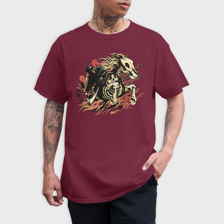 Skeleton Fire Dance, Tricou Barbati (Unisex)