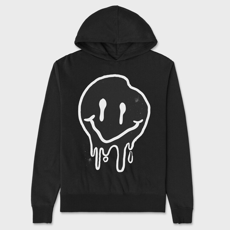 Black Smiley, Hanorac Oversize Barbati (Unisex)