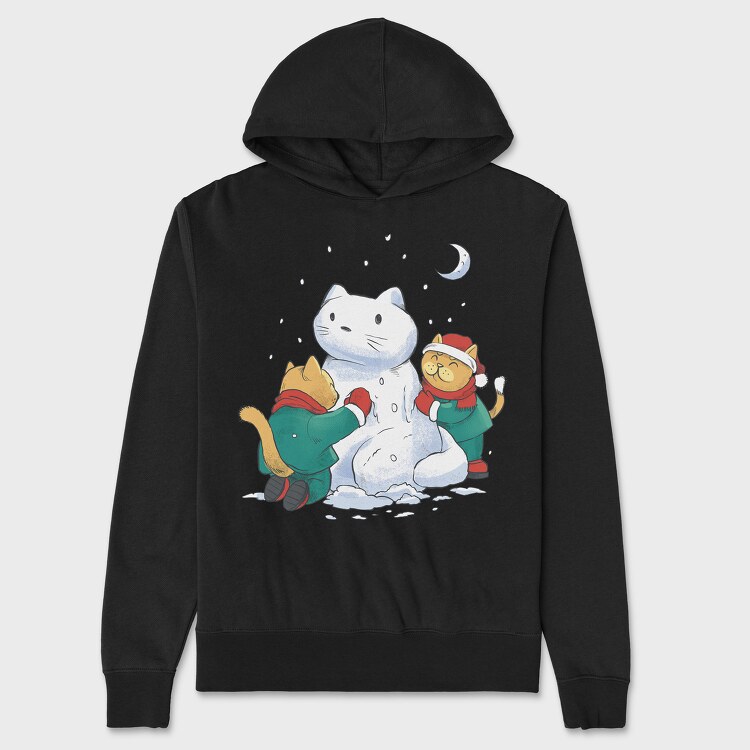 Christmas Cats Snowman, Hanorac Oversize Barbati (Unisex)