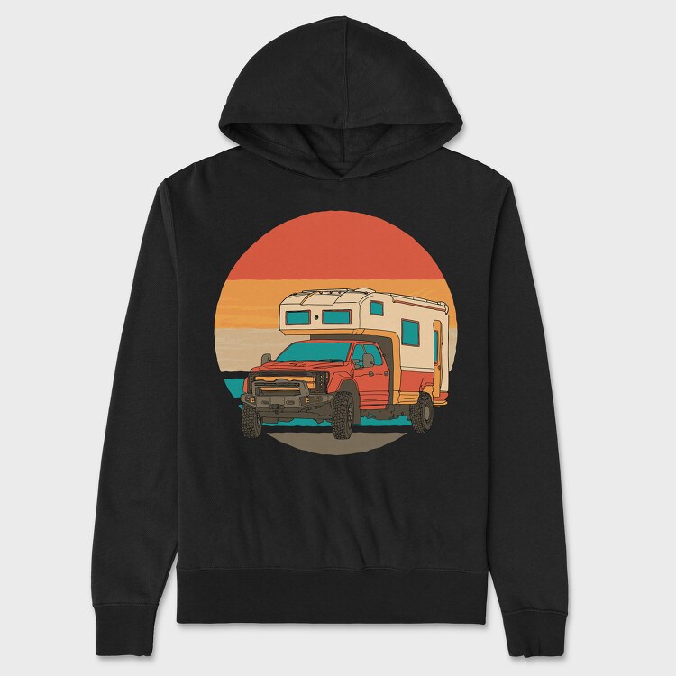 Retrosunset Camper, Hanorac Oversize Barbati (Unisex)