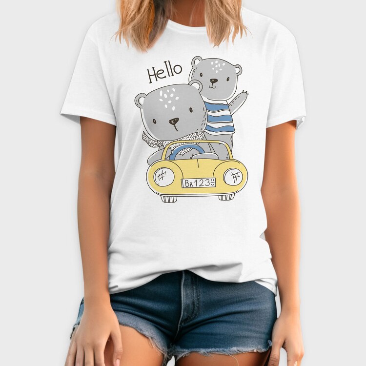 Bear Drive Hello, Tricou Barbati (Unisex)