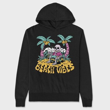 Beach Vibes Skeleton, Hanorac Oversize Barbati (Unisex)