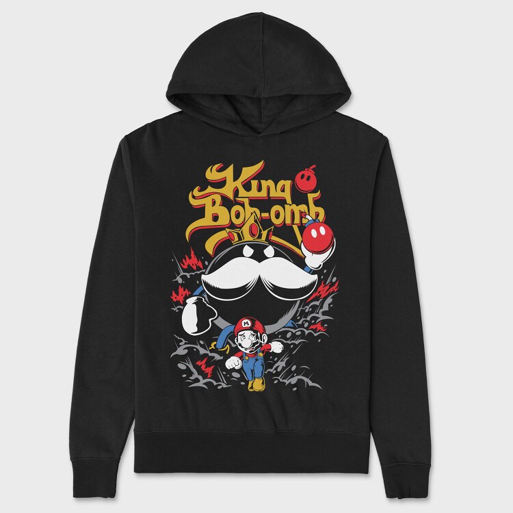 King Bob Omb Mario, Hanorac Oversize Barbati (Unisex)