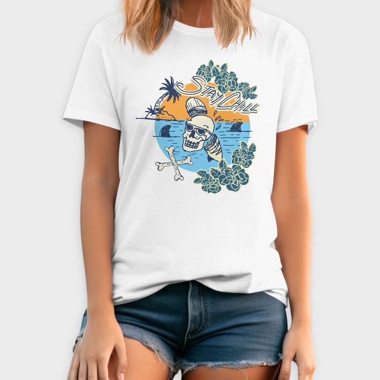 Skull Beach Vibes, Tricou Barbati (Unisex)