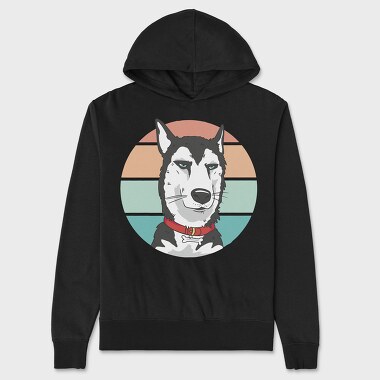 Bored Husky Dog, Hanorac Oversize Barbati (Unisex)