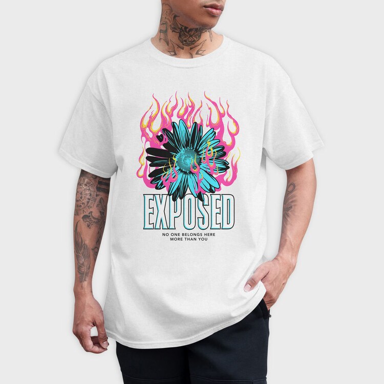 Flame Flower Exposed, Tricou Barbati (Unisex)