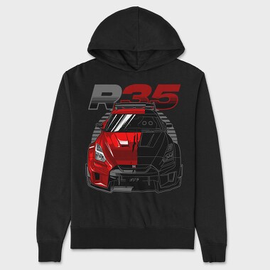 GTR R35 Liberty Walk Silhouette, Hanorac Oversize Barbati (Unisex)