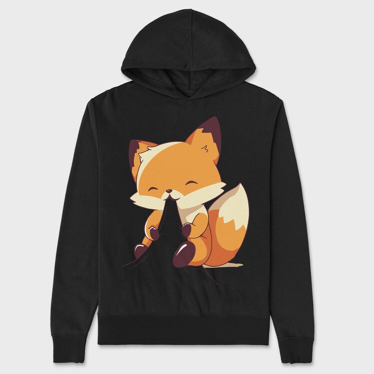 Fox Eating, Hanorac Oversize Barbati (Unisex)