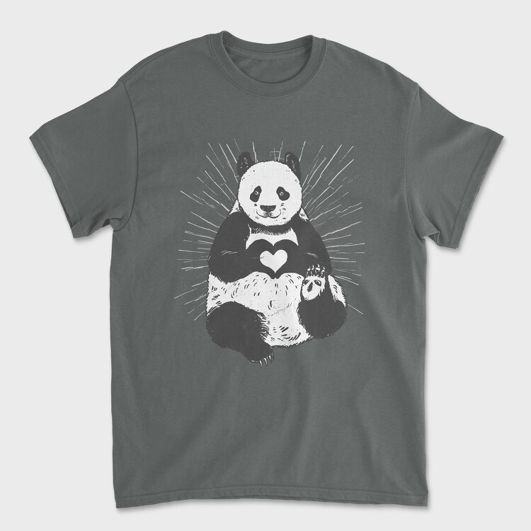 Tricou Barbati (Unisex), Panda Heart