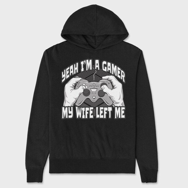 Joystick Wife Left Me, Hanorac Oversize Barbati (Unisex)