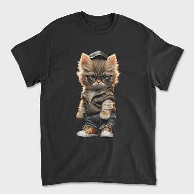 Hipster Kitty, Tricou Barbati (Unisex)