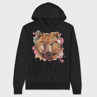 Bear Watercolor, Hanorac Oversize Barbati (Unisex)