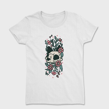 Flowers Cat Skull, Tricou Femei