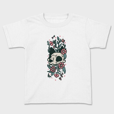 Flowers Cat Skull, Tricou Copii