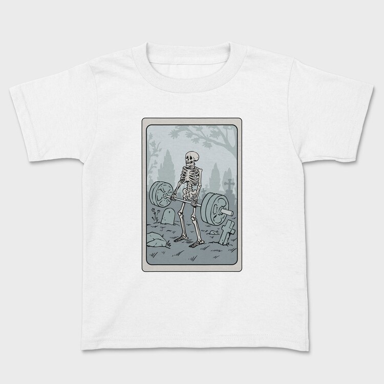 Skeleton Deadlifting Tarot Card, Tricou Copii