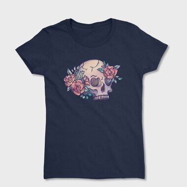 Tattoo Skull Flowers, Tricou Femei