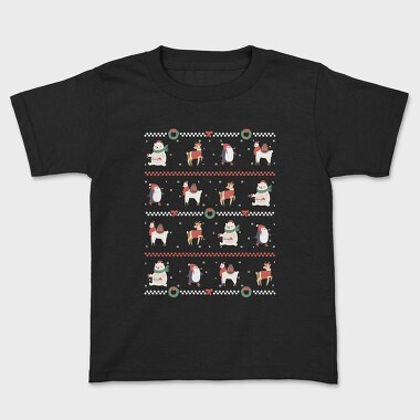 Ugly Sweater Christmas Animals, Tricou Copii